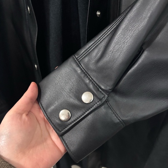 Zara Black Faux Leather Jacket - Picture 3 of 8